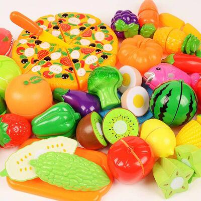 Children Pretend Role Play House Toy Cutting Fruit Simulatio