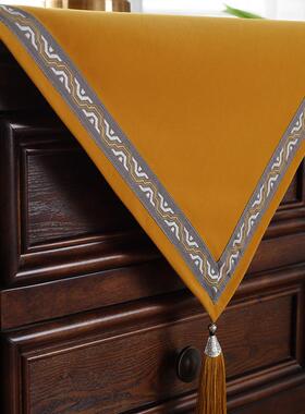 八仙桌简约纯色遮黄色方桌盖布四台布床头柜正方形中式防尘灰桌布