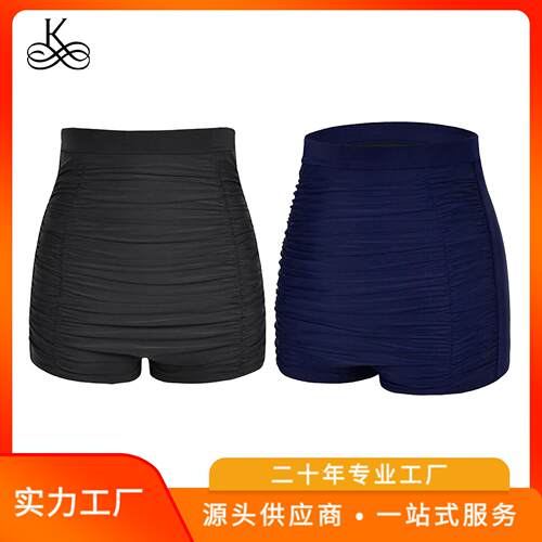 Flat angle plus size swim trunks, high waisted