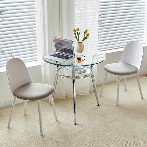 源头玻璃圆钢化璃桌家玻用玻MQ116-2璃桌餐桌桌阳台桌子洽谈椅组