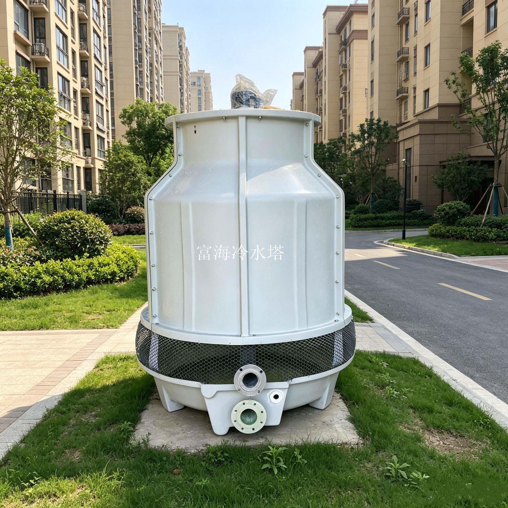 0供应冷库冷藏空调用冷却塔室3T/h玻璃钢圆形逆流冷却塔集水盘