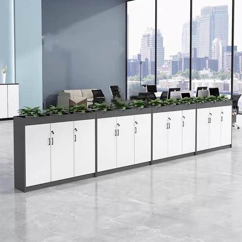 办公矮柜花槽柜公司办公室区板式隔间柜带锁隔断收纳柜木质文件柜