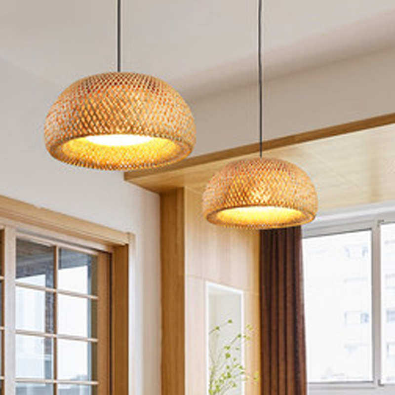 竹编吊灯茶室灯创意餐厅吊灯禅意灯竹艺东南亚竹罩茶楼灯藤艺吊灯,家装灯饰光源,客厅吊灯,淘宝优惠券,粉丝福利购,淘宝优惠卷
