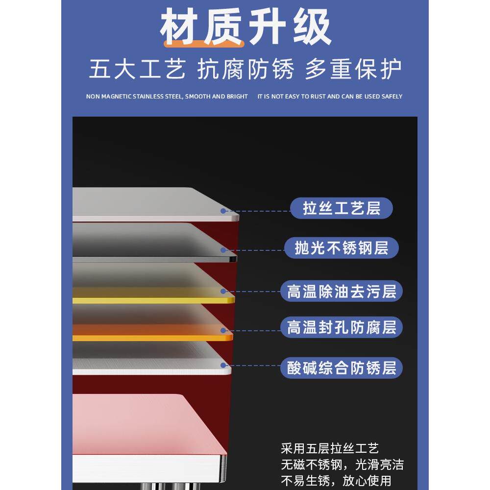 新款直销不锈钢工作台厨房加厚灶台架商用操作台桌子饭店打荷台面