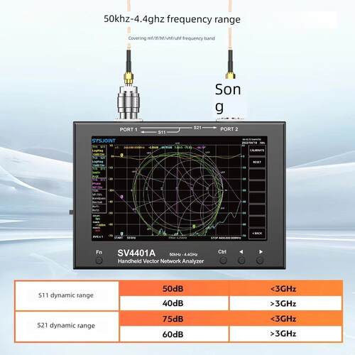 Sv4401A矢量网络分析仪50K-4.4Ghz 7寸屏幕Vna语言：中文/英文/法