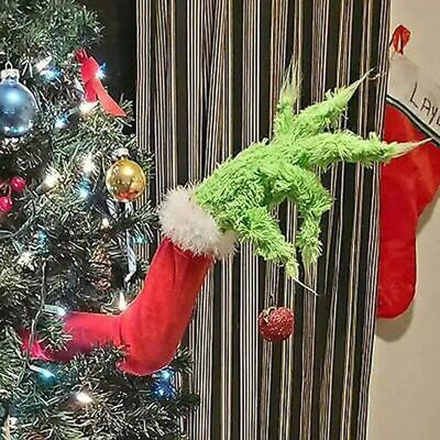 Elf Christmas Tree Decoration Doll Green Fur Monster Arm Dol