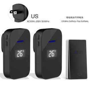 人无线温度一拖门铃时尚带简约自发器电二老家用厂家直销呼叫