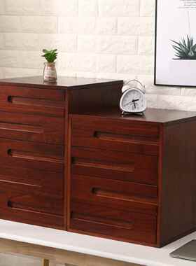 fcF76SSMMJ桌面a4文值件收纳收柜抽屉式多层高颜办公盒实木大纳大