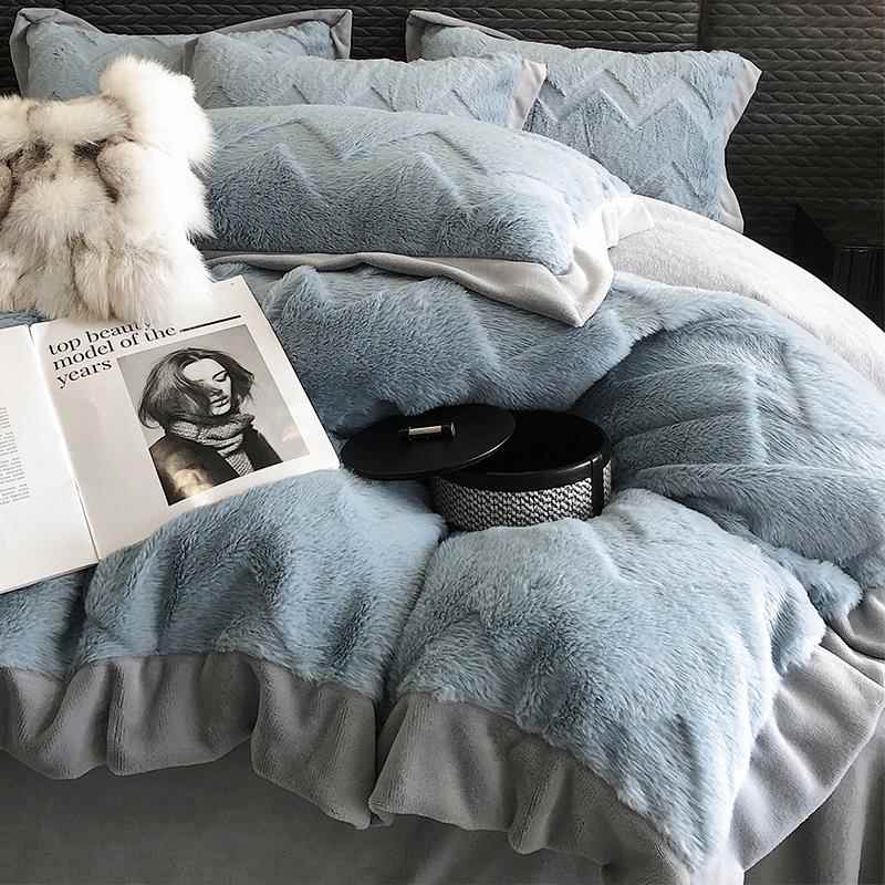 正品A类加厚牛2奶绒四件套冬季珊天毛瑚绒双面加绒204新款兔绒冬