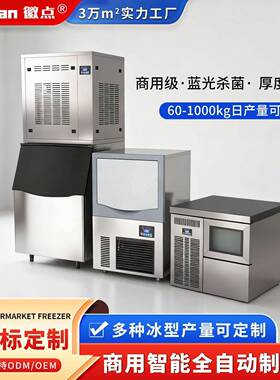 餐饮后厨奶茶酒吧KTV全自动方冰块制冰机雪花绵绵冰机海鲜片冰机