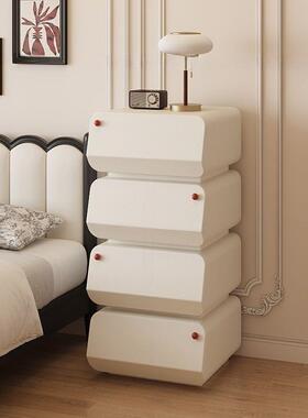 BEV复网古值风红柜子高颜轻奢实木纳沙发边柜收置物四斗柜卧室床