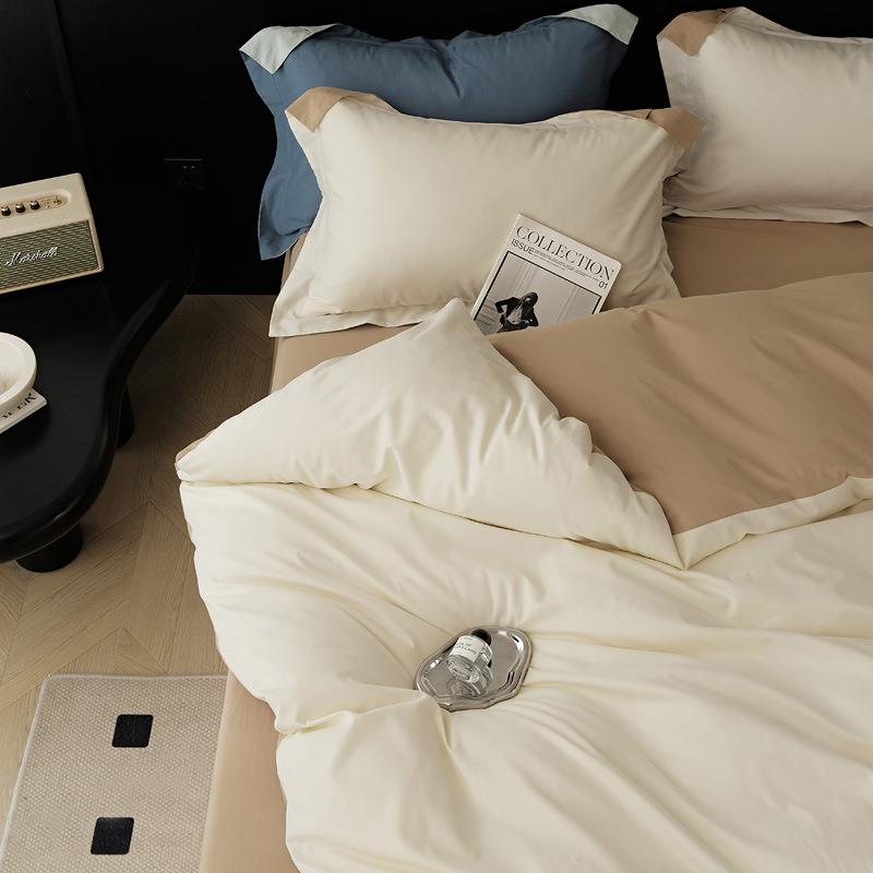 高档100s长绒棉超柔加厚ROW全棉毛秋件四套冬裸睡床单被套床磨上