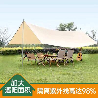 定制户外天幕布六角形天幕加厚遮阳防晒黑胶野外露营帐篷露营幕布