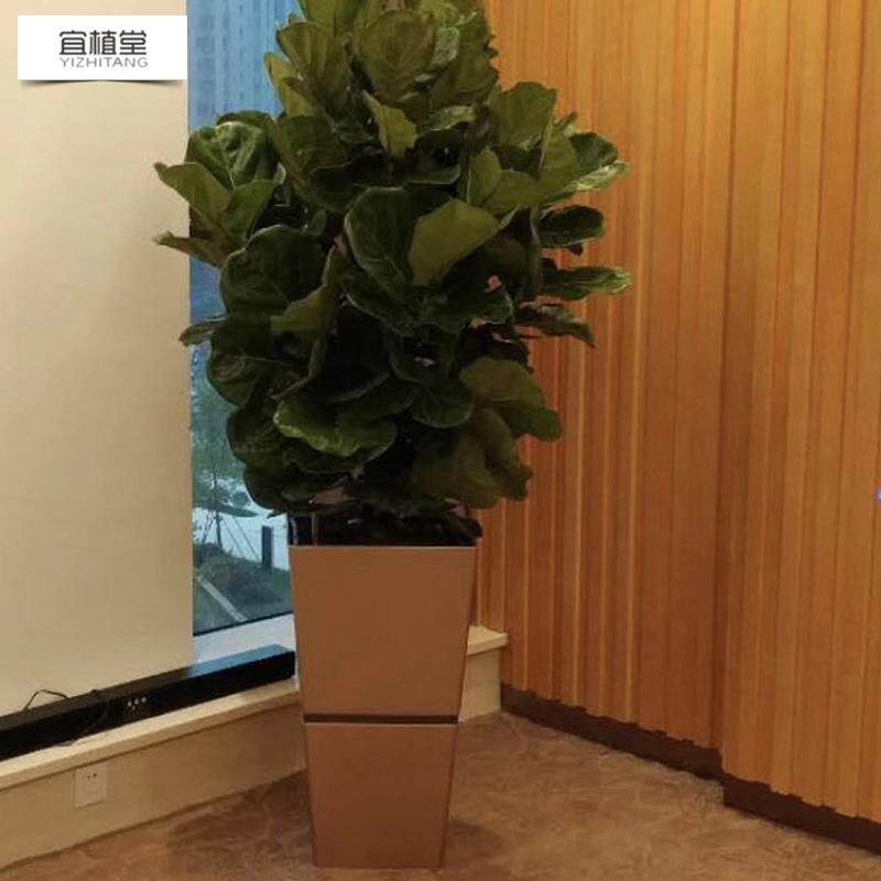 宜植堂简约塑料合方形大花盆懒人自动水阳台植客组厅落4012K/40地