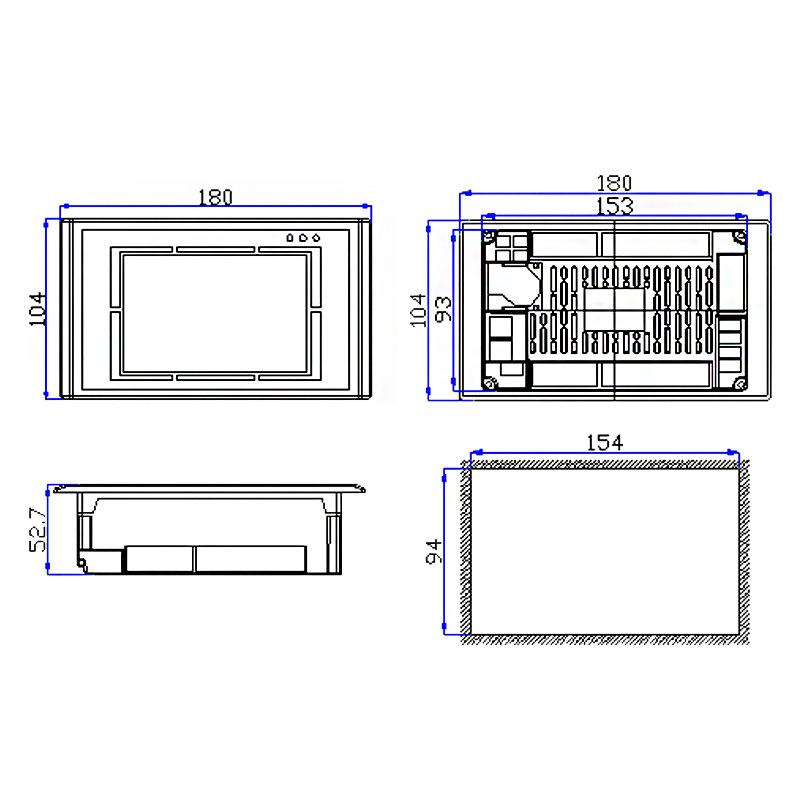 5寸工业触屏P摸LC一机电电容阻屏12点继MM-24MR-电器输出体高速脉