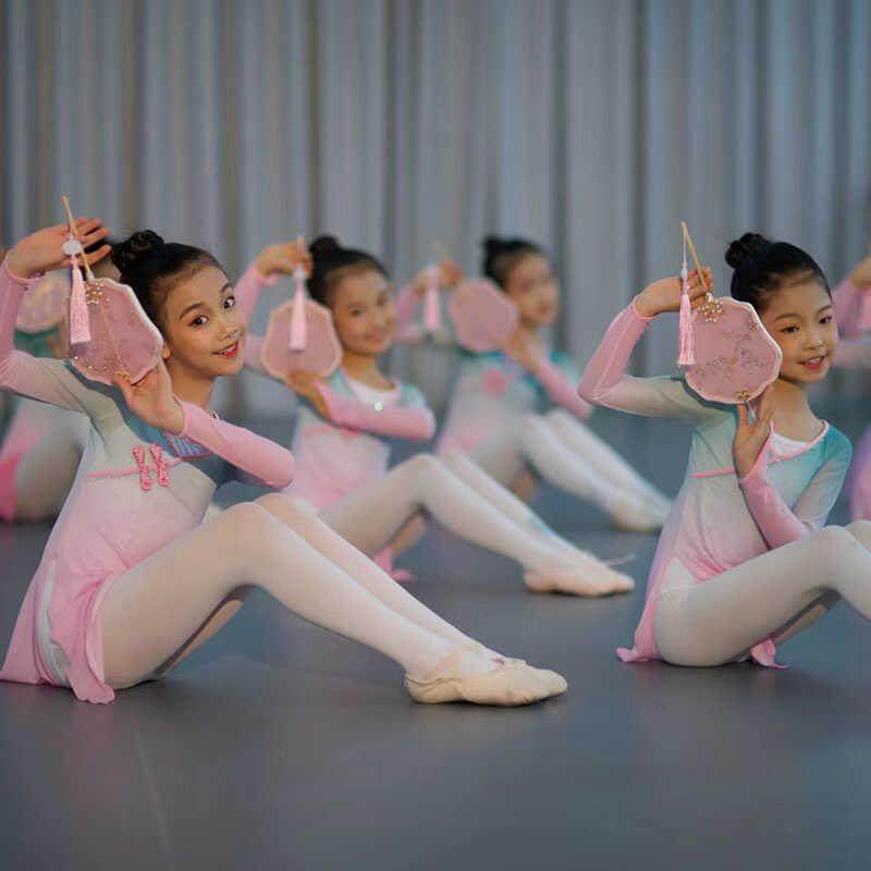 正品古儿童古典舞演出体服女童扇子舞形风舞蹈服中国风表演服考级