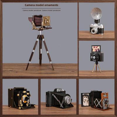 覆古怀旧老式手工铁相机模型装饰品人工道具展示陈设家居装饰品