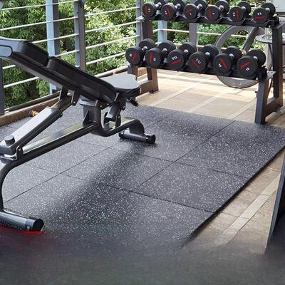 Gym rubber floor mat健身房橡胶地垫减震地胶室内健身器材
