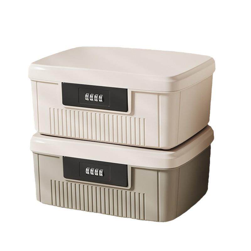 出生证明收纳盒带锁收纳盒家用多功能整理箱户口本证书文件密码箱