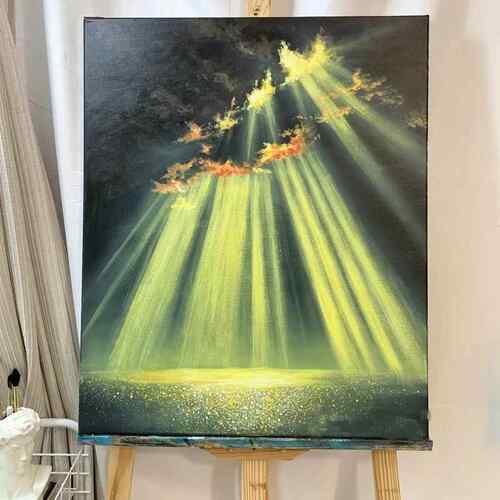 diy手工油彩画石画英砂丙烯术理新款AJE花海肌系列学生美作业装饰