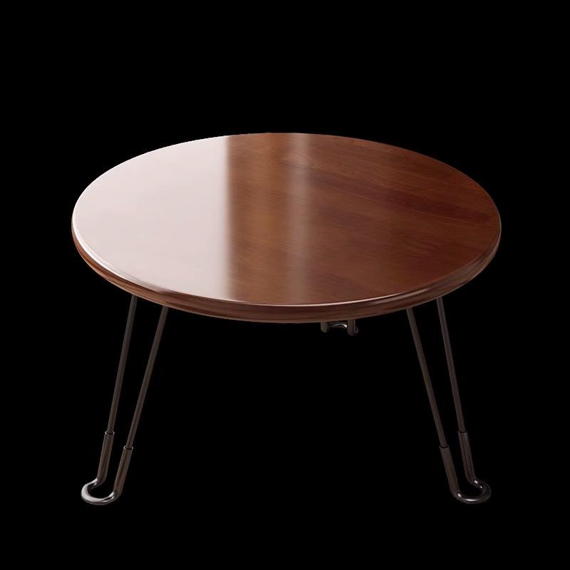 实木餐携可折叠桌子家用新小户型圆桌简易出款租屋桌OCC户外便摆