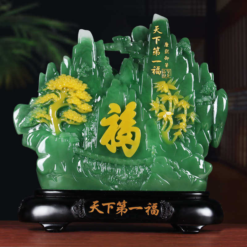 树脂工艺品寿山石福字客厅酒柜摆件家居装饰开业乔迁礼品厂家批发
