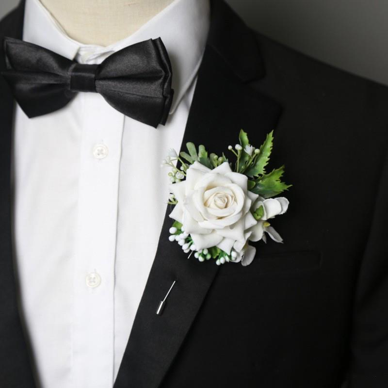 高档欧式复古仿真玫瑰新娘伴娘结婚手腕花 新郎伴郎婚礼胸花