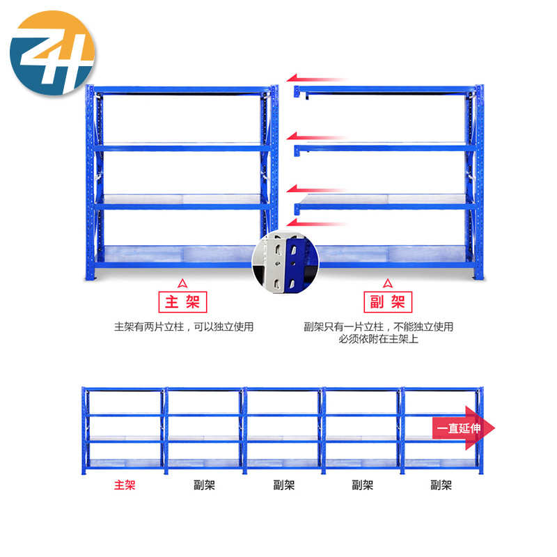 厂家批发四层货架 工厂车间超市库房展示架快递置物仓储四层货架