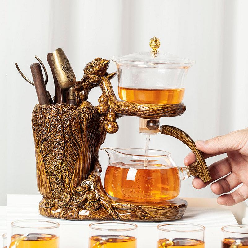 福禄百财茶具套组2025新款全自动懒人家用磁吸泡茶壶办公室冲茶器
