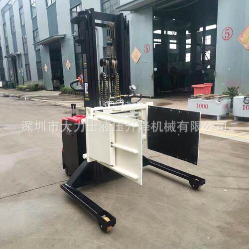 站驾式全电动抱夹堆高车电动纸卷抱夹车油桶搬运液压叉车