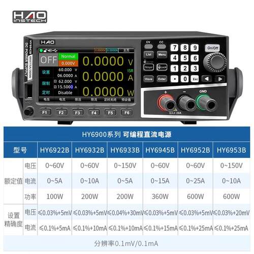 浩仪HY6922B/32B/33B程控可编程直流稳压电源60V5A10A15A25A可调