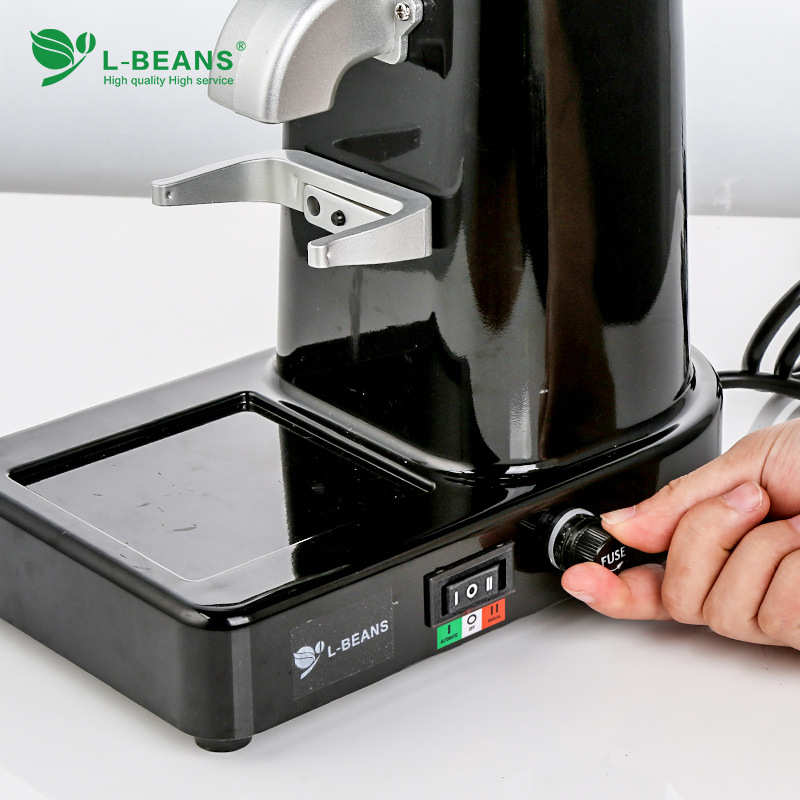 L-BEANS 电动咖啡磨豆机 意式研磨机商用家用咖啡豆粉碎机 可点动