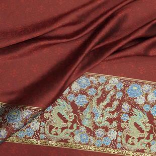 新国风红妆暗旗袍马甲料面明制TT 41喜庆敬酒服汉服布花料