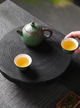 厂家销售黑色碳化木质摆盘托盘家居酒店别墅样板房售楼处装饰摆件