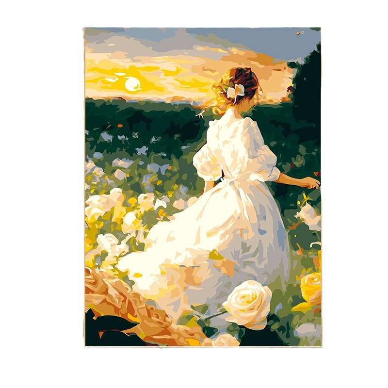 画填色人物【油彩爱丽丝油画客厅油画diy装饰画画】数字仙境填充