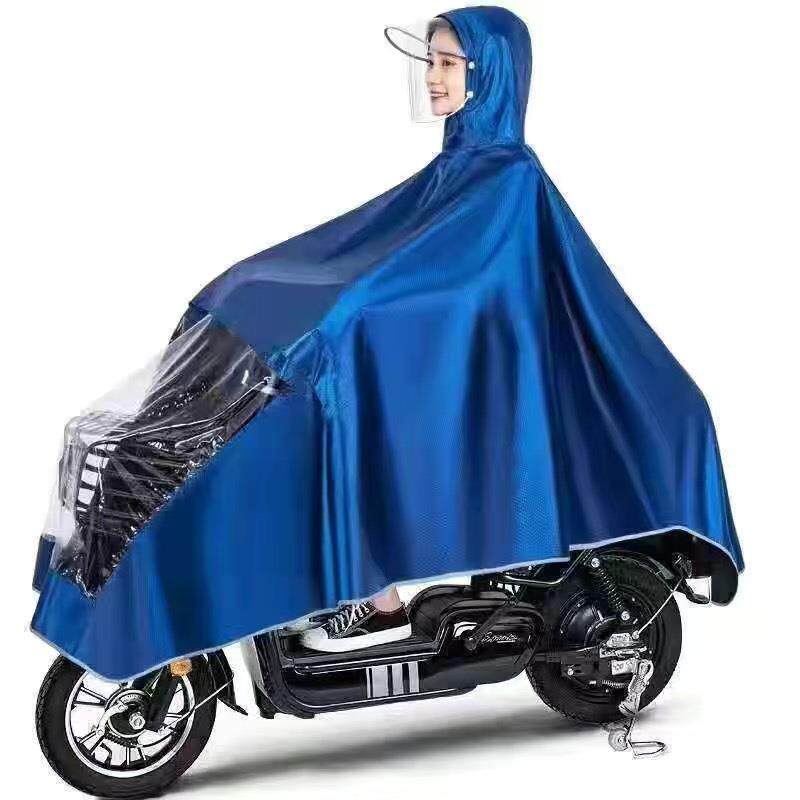 单人双人牛津布雨衣雨披加厚双层镜套电动车摩托车头罩面罩包邮
