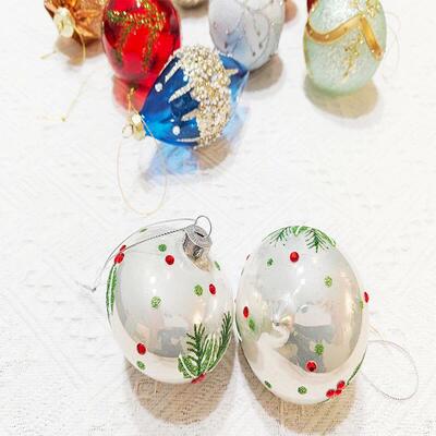 Color Xmas Balls Glass Material Christmas Tree Decoration Ne