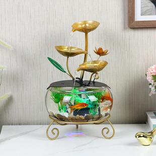 直水BHY播循环流装摆件桌喷泉流水鱼缸面铁艺室内家居饰品