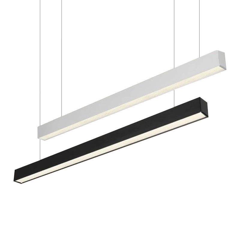 LED铝材长条吊灯无缝拼接方形办公室会议室健身房展厅造型吊线灯