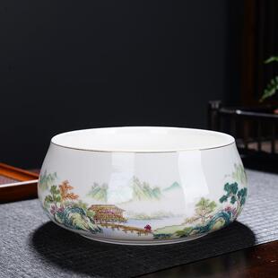 陶瓷紫砂茶洗笔洗杯洗水培仙花铜钱草莲花碗功夫茶具茶道配件