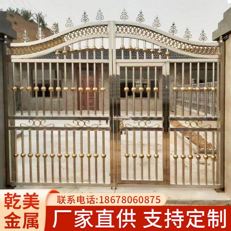 304不锈钢大门别墅围墙庭院双门农村院子门社区学校防盗对开 门