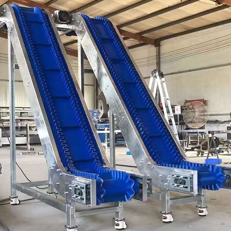 输送机转弯皮带裙边小型提升机机传送带pvc流水线爬坡料斗颗粒
