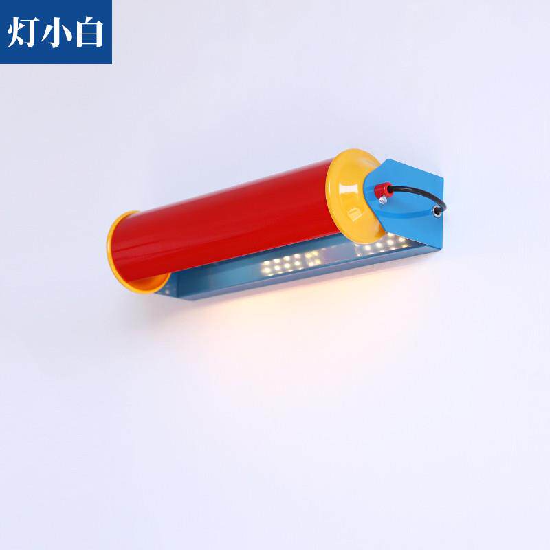 孟菲斯中古风壁灯背景照画灯卧室书房卧室儿童房床头复古镜前灯图片