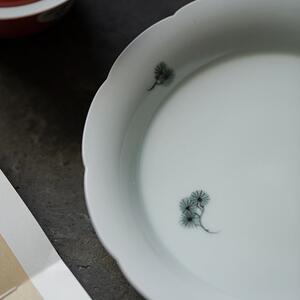 弥言白瓷手绘松风壶承家用小型茶台手工陶瓷花口干泡盘茶点点心盘