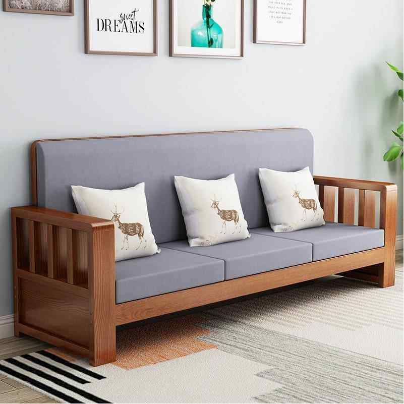 新中式实木沙发全实木现代简约客厅小户型组合套装转角木沙发