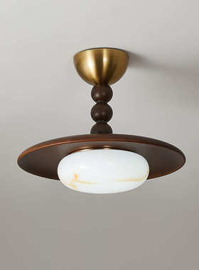 法式复古风卧室灯中古主卧灯阳台灯半吊吸顶灯儿童护眼书房装饰灯