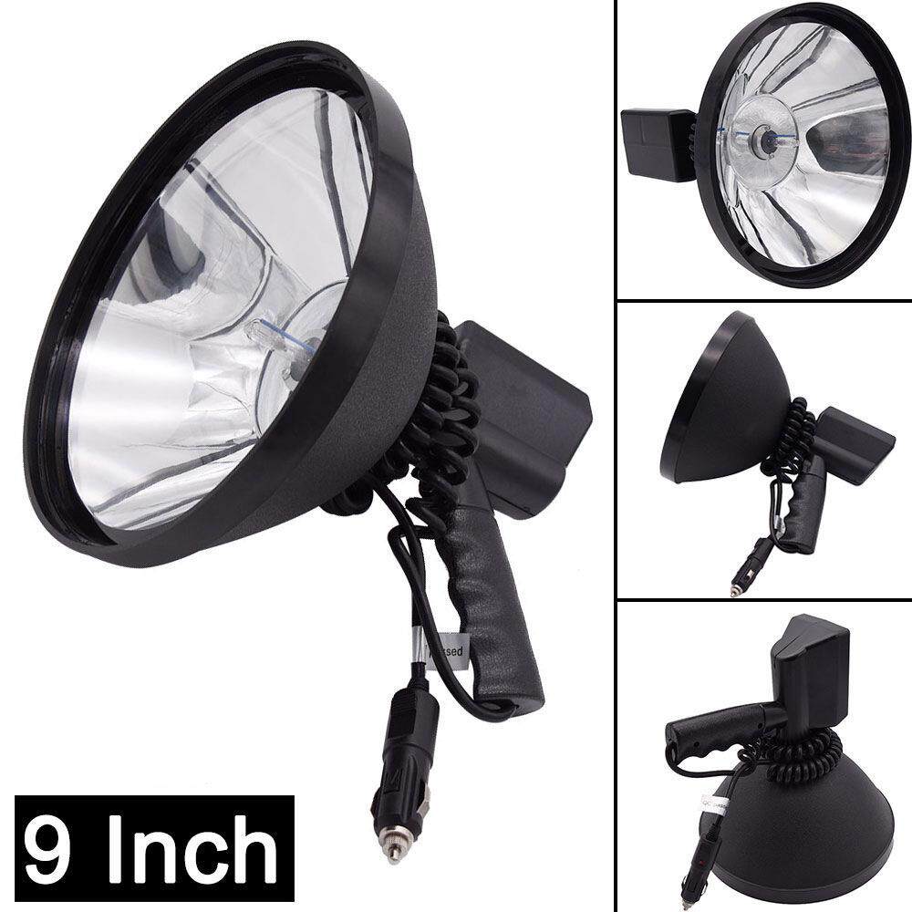 厂家12-24V 100W 9英寸HID手持式探照灯户外射灯7寸手提夜钓