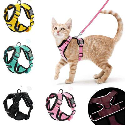 Mesh Small Cat Harness and Leash Set Adjustable Vest Antiesc