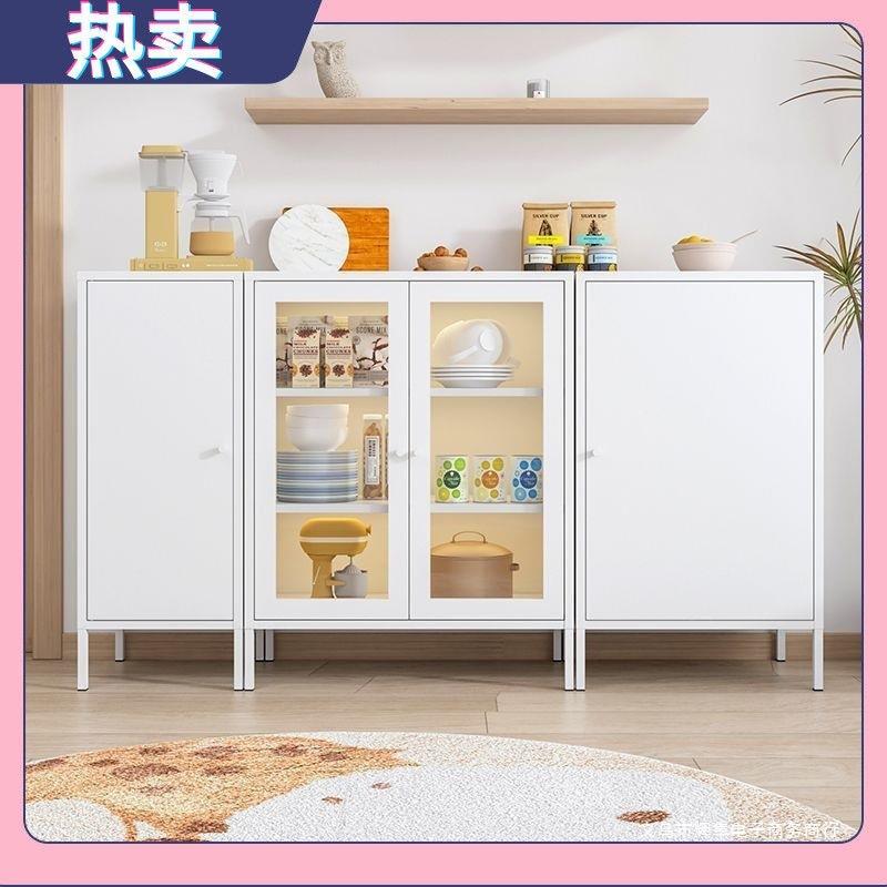 铁艺封闭式铁皮柜铁皮柜橱柜客厅储物柜厨房收纳柜铁艺餐边柜家用