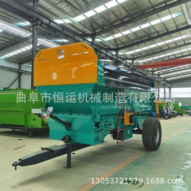大型牵引式绞龙式撒粪机 牛羊马场干湿粪撒粪车 农用撒肥机